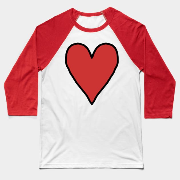 Red Heart Love for Valentines Day Graphic Baseball T-Shirt by ellenhenryart